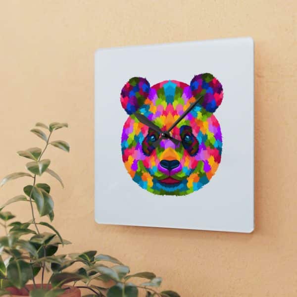 Colored Panda Acrylic Wall Clock - Image 7