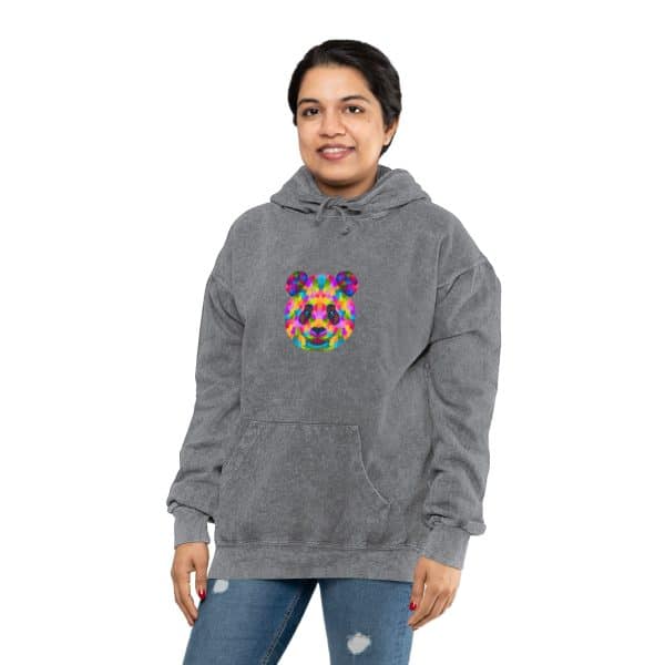 Colored Panda Unisex Mineral Wash Hoodie - Image 4