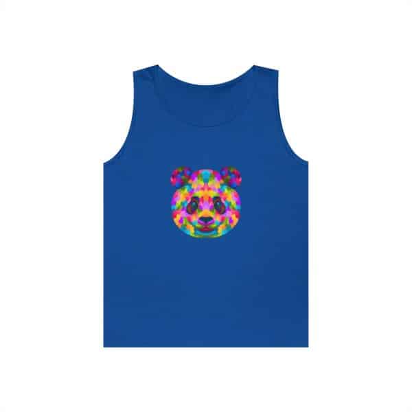 Colored Panda Unisex Heavy Cotton Tank Top - Image 25