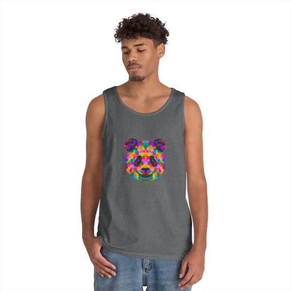 Colored Panda Unisex Heavy Cotton Tank Top - Image 24