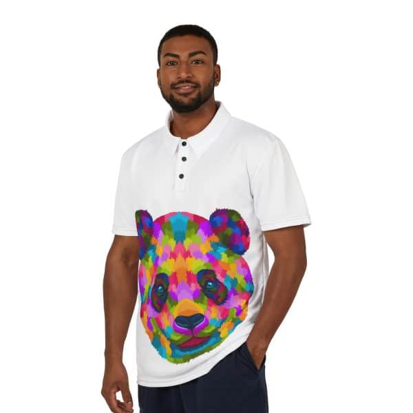 Colored Panda Unisex Polo Shirt (AOP) - Image 5