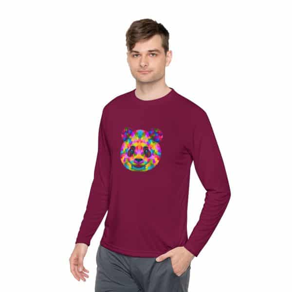 Colored Panda Unisex Lightweight Long Sleeve Tee - Image 51