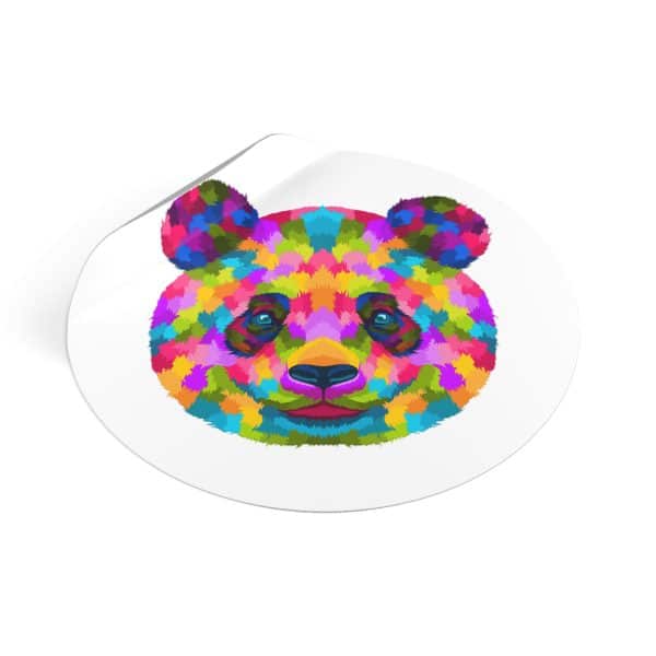 Colored Panda Round Vinyl Stickers - Image 6