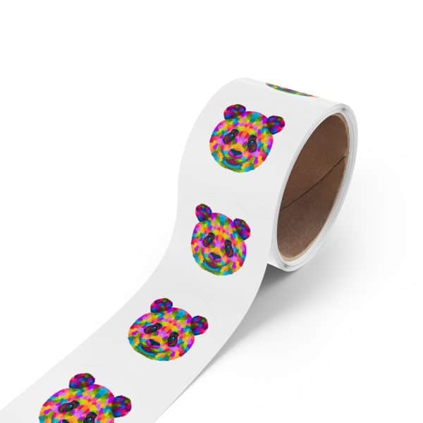 Colored Panda Round Sticker Label Rolls - Image 10