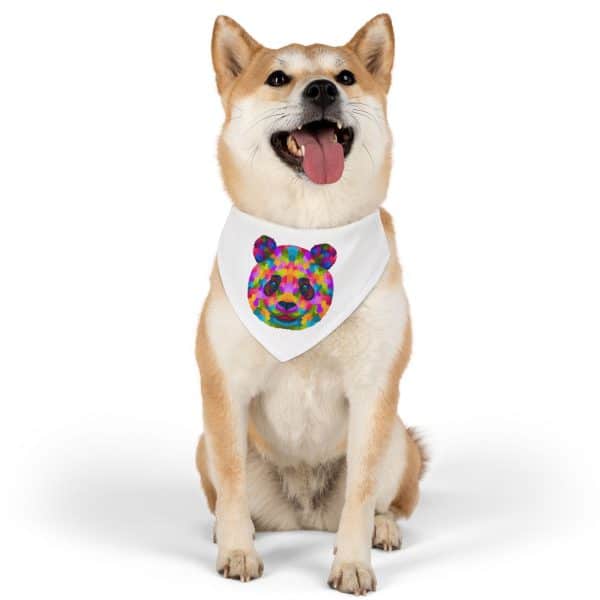 Colored Panda Pet Bandana Collar - Image 4