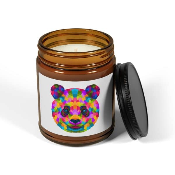 Colored Panda Scented Soy Candle (Multi-Size, Amber Jar) - Image 6