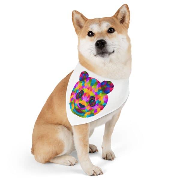 Colored Panda Pet Bandana Collar - Image 2