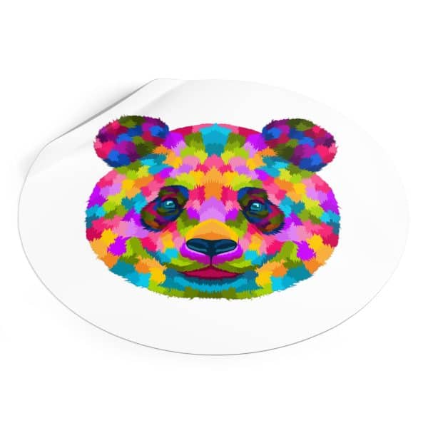 Colored Panda Round Vinyl Stickers - Image 18