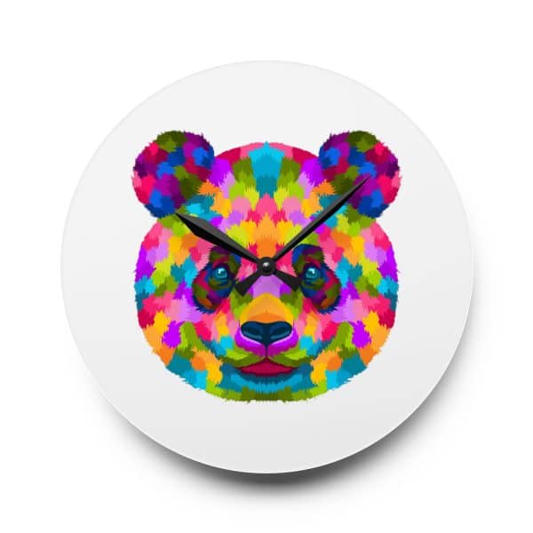 Colored Panda Acrylic Wall Clock - Image 9