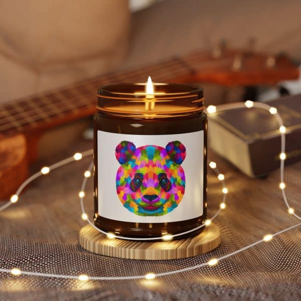 Colored Panda Scented Soy Candle (Multi-Size, Amber Jar) - Image 7