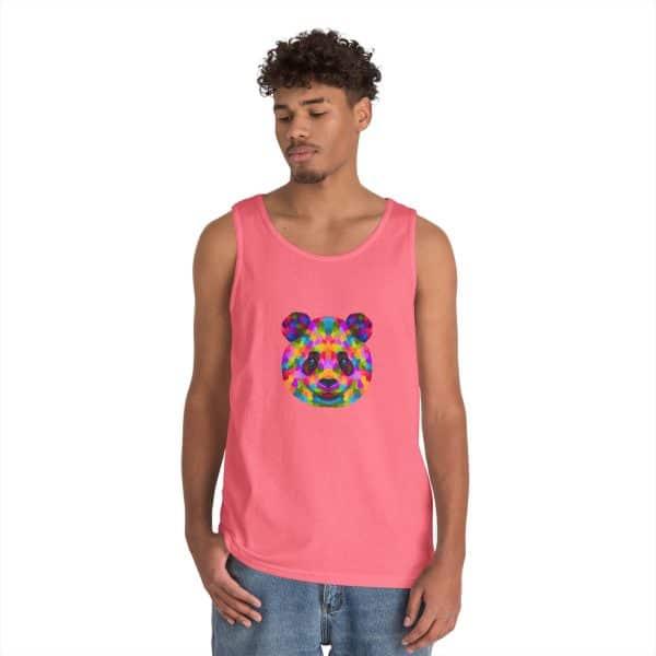 Colored Panda Unisex Heavy Cotton Tank Top - Image 40