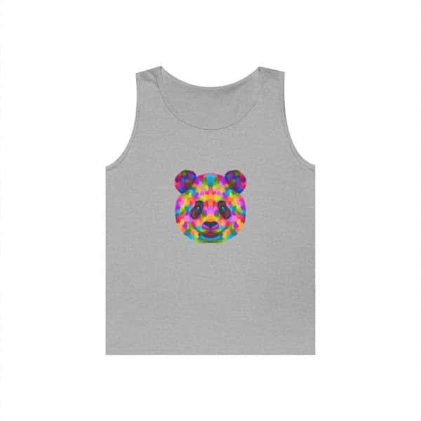 Colored Panda Unisex Heavy Cotton Tank Top - Image 9