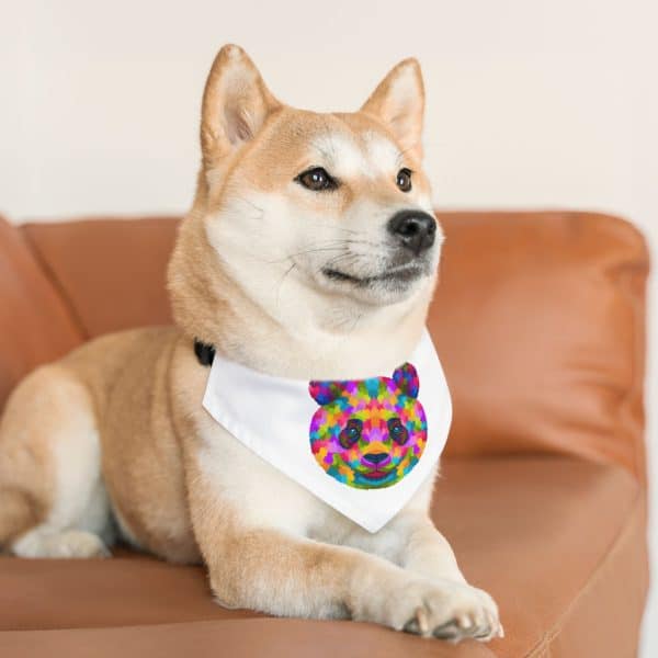 Colored Panda Pet Bandana Collar - Image 5