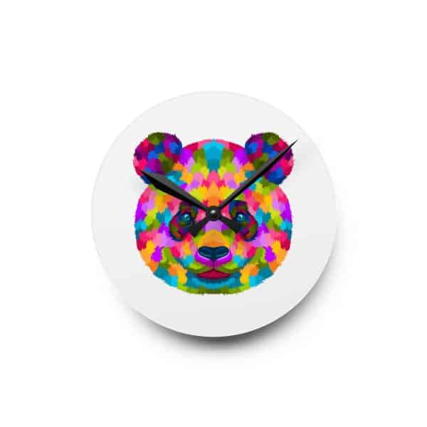 Colored Panda Acrylic Wall Clock