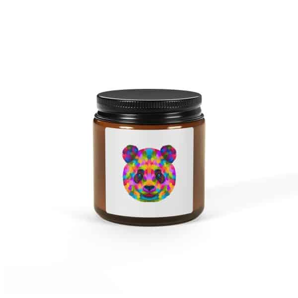 Colored Panda Scented Soy Candle (Multi-Size, Amber Jar)