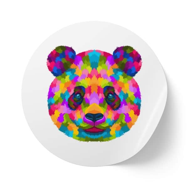 Colored Panda Round Sticker Label Rolls - Image 13