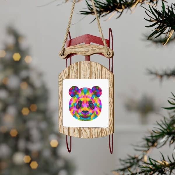 Colored Panda Sled Ornaments - Image 7