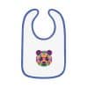 Colored Panda Baby Contrast Trim Jersey Bib