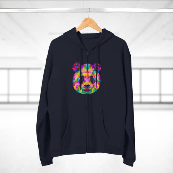 Colored Panda Unisex Hooded Zip Sweatshirt - Image 4