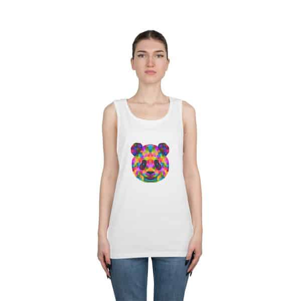 Colored Panda Unisex Heavy Cotton Tank Top - Image 3