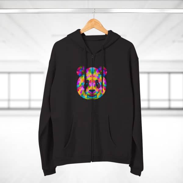 Colored Panda Unisex Hooded Zip Sweatshirt - Image 12