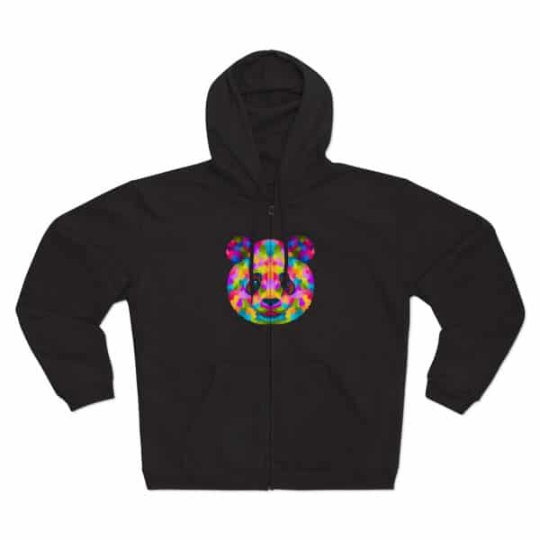 Colored Panda Unisex Hooded Zip Sweatshirt - Image 9