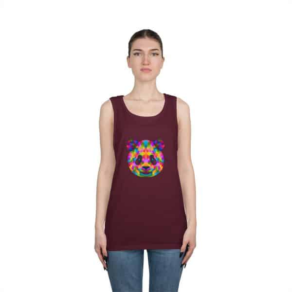 Colored Panda Unisex Heavy Cotton Tank Top - Image 15