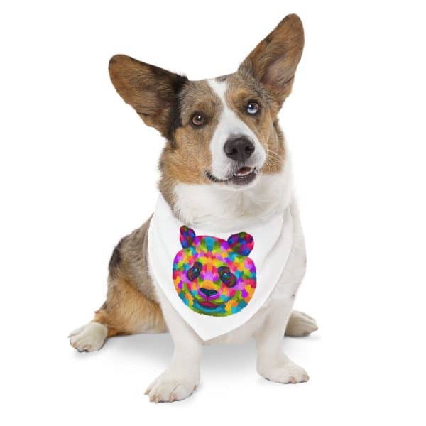 Colored Panda Pet Bandana Collar - Image 10