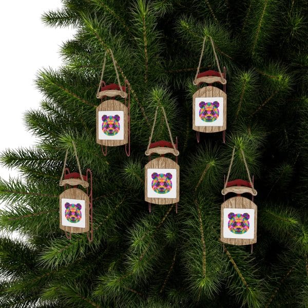 Colored Panda Sled Ornaments - Image 6