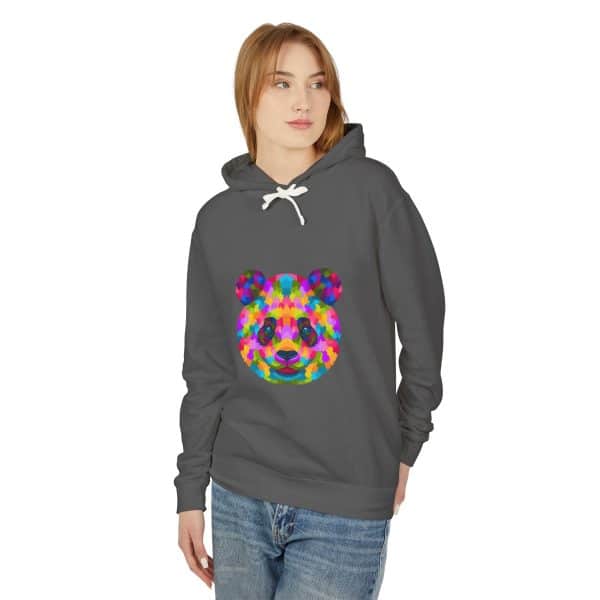 Colored Panda Unisex Lightweight Hooded Sweatshirt - Image 23