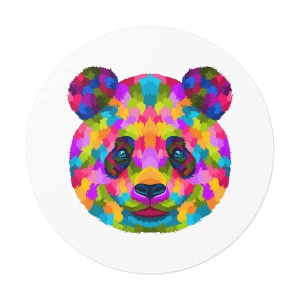 Colored Panda Round Vinyl Stickers - Image 13