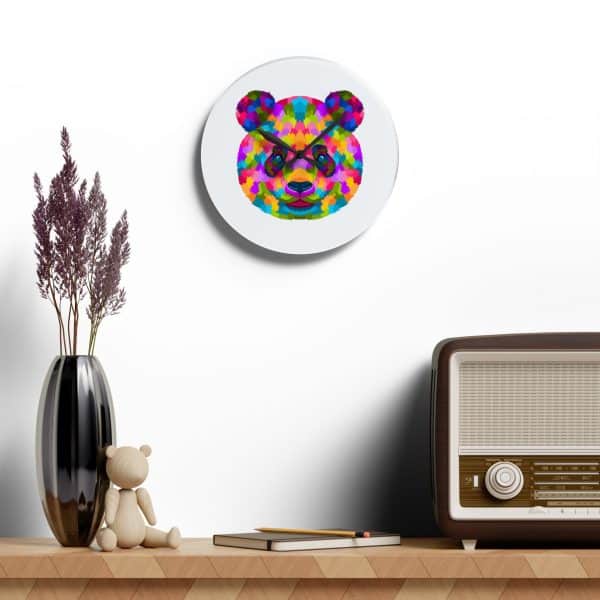 Colored Panda Acrylic Wall Clock - Image 12