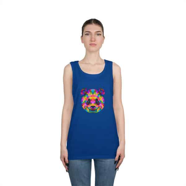 Colored Panda Unisex Heavy Cotton Tank Top - Image 27