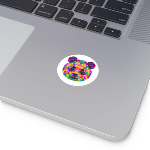 Colored Panda Round Vinyl Stickers - Image 4