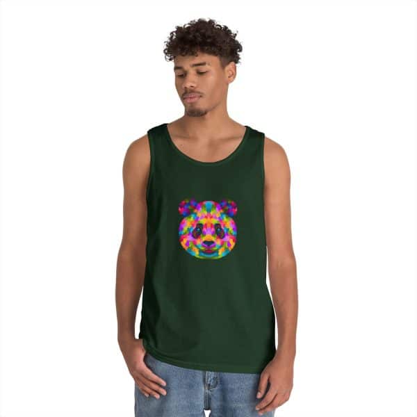 Colored Panda Unisex Heavy Cotton Tank Top - Image 20