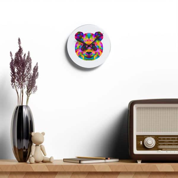 Colored Panda Acrylic Wall Clock - Image 4