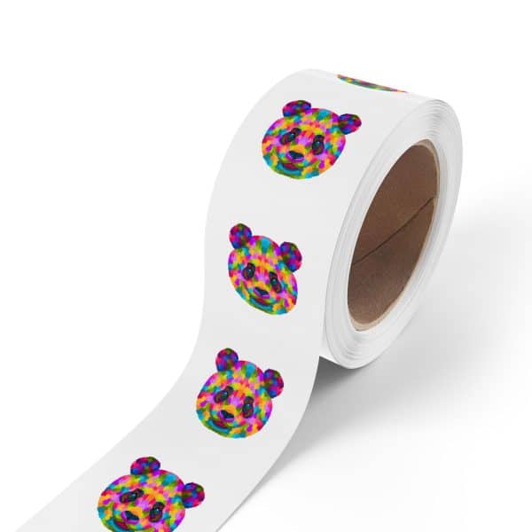 Colored Panda Round Sticker Label Rolls - Image 22