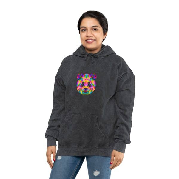 Colored Panda Unisex Mineral Wash Hoodie - Image 8