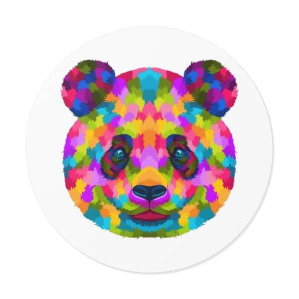 Colored Panda Round Vinyl Stickers