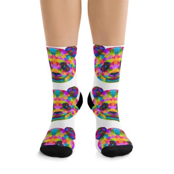 Colored Panda Recycled Poly Socks