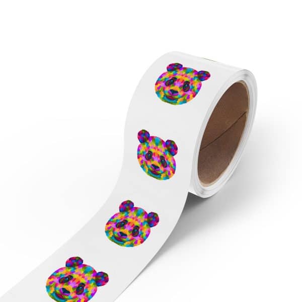 Colored Panda Round Sticker Label Rolls - Image 14