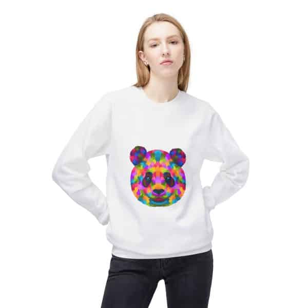 Colored Panda Unisex Midweight Softstyle Fleece Crewneck Sweatshirt - Image 3