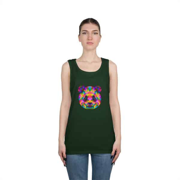 Colored Panda Unisex Heavy Cotton Tank Top - Image 19