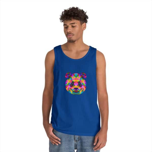 Colored Panda Unisex Heavy Cotton Tank Top - Image 28