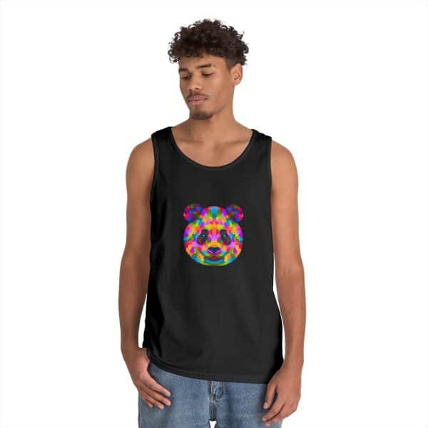 Colored Panda Unisex Heavy Cotton Tank Top - Image 8