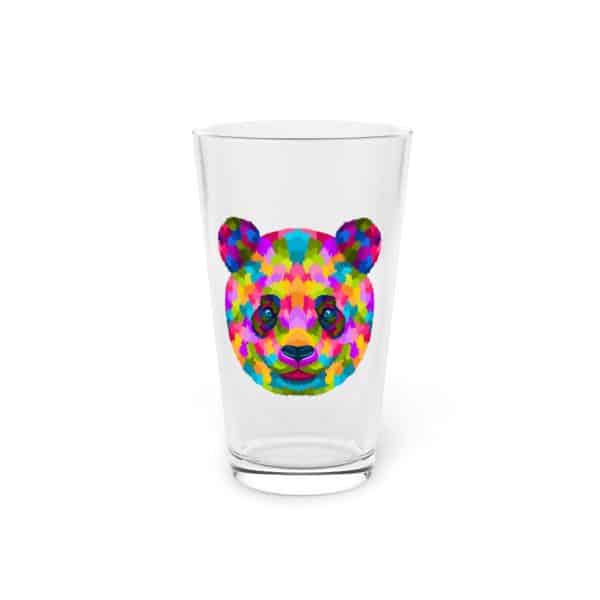 Colored Panda Pint Glass, 16oz