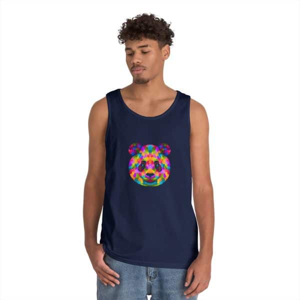 Colored Panda Unisex Heavy Cotton Tank Top - Image 32