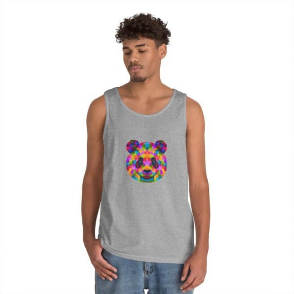 Colored Panda Unisex Heavy Cotton Tank Top - Image 12