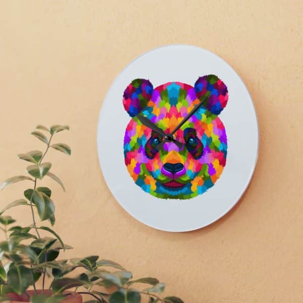 Colored Panda Acrylic Wall Clock - Image 11