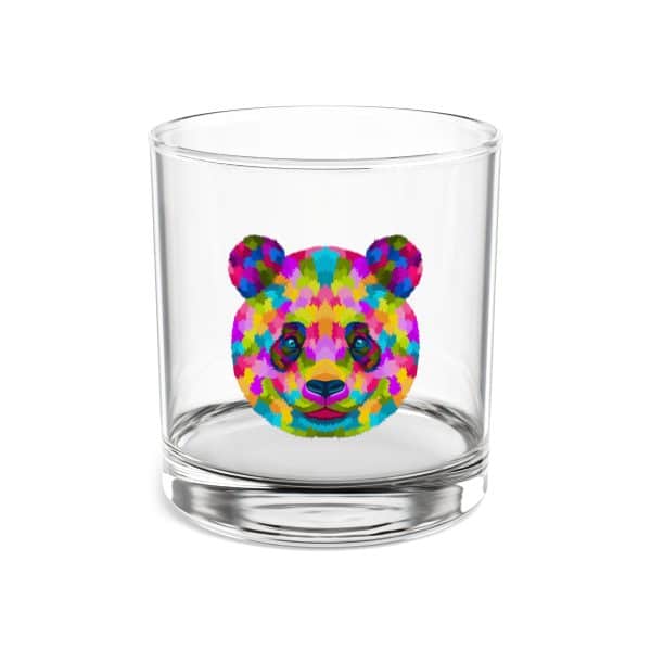 Colored Panda Rocks Glass, 10oz